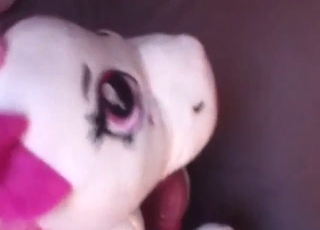 Plushie fuck scene with a slutty pony from MLP