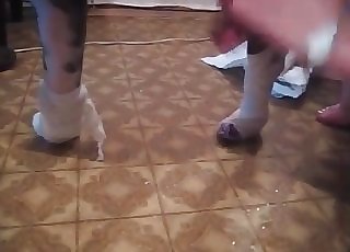 Helping the dog jism on web cam