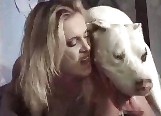 Person with bestiality fetish takes the big dick of a dog