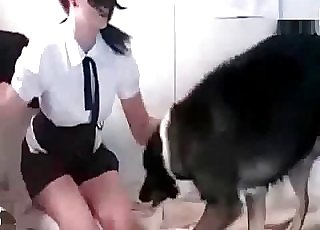 Student gets gang-banged by dogs